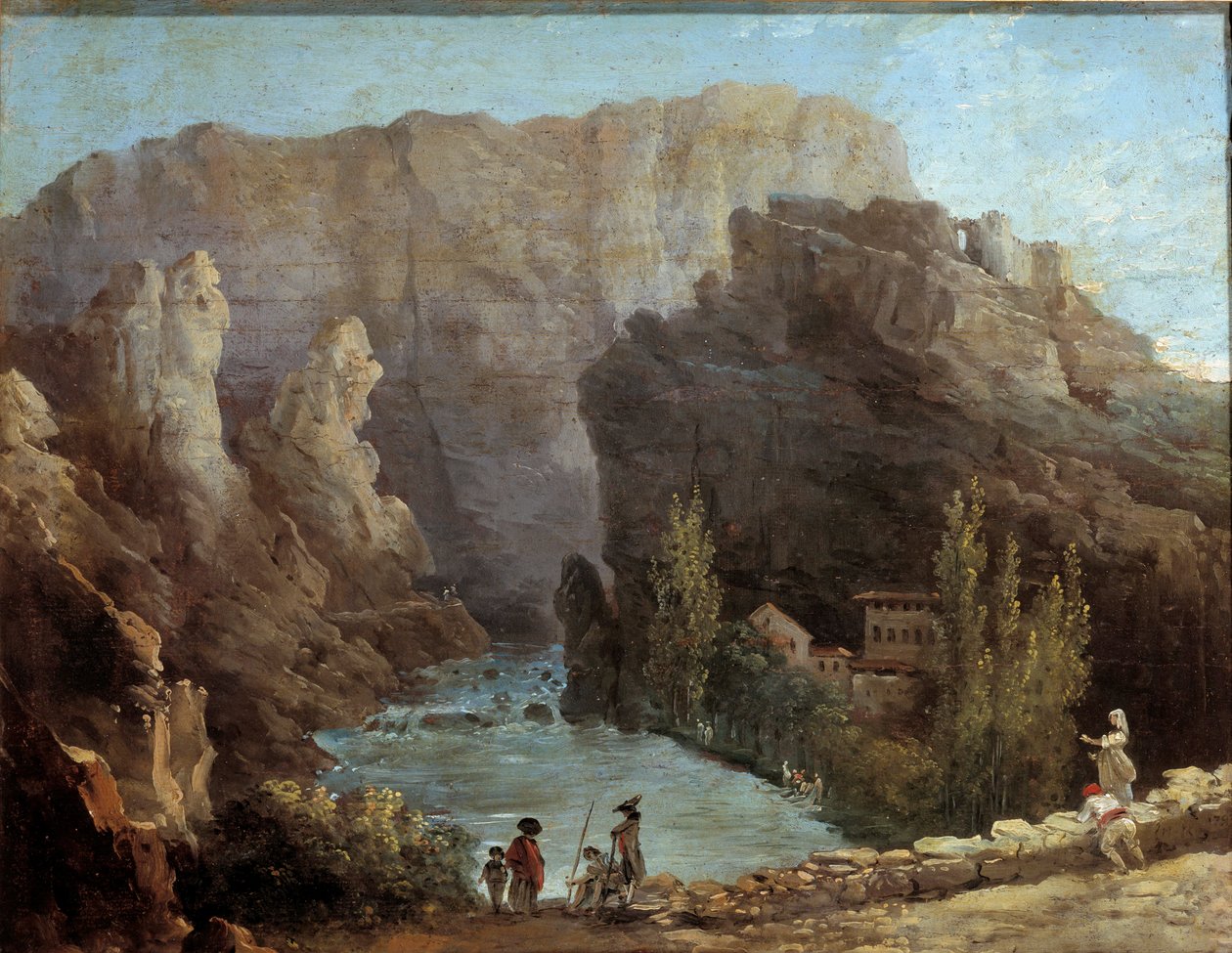 Ansicht des Brunnens Vaucluse von Hubert Robert