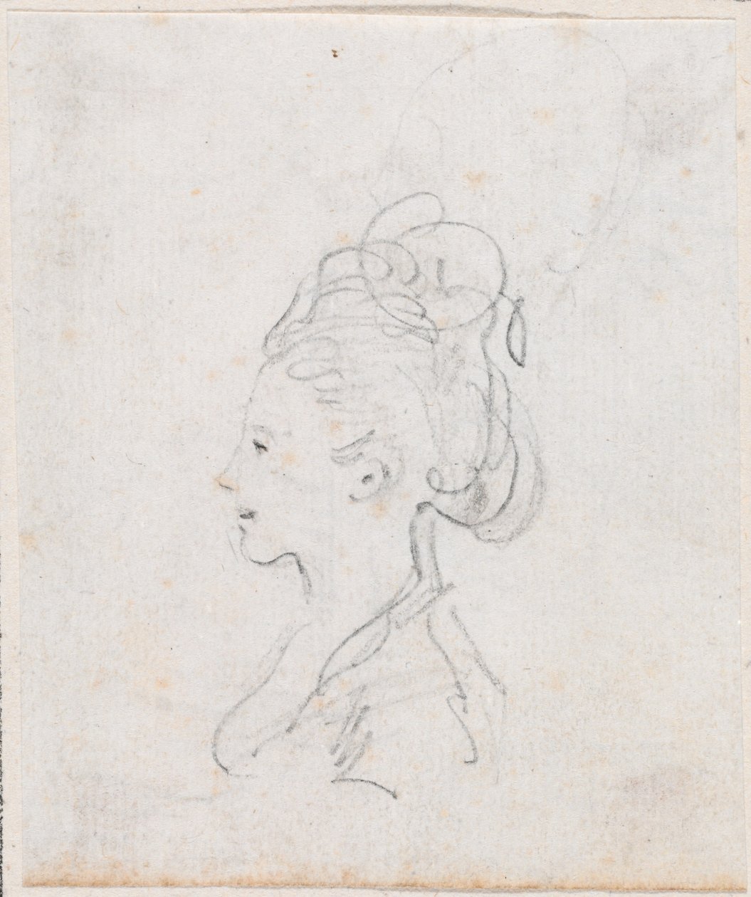 Kopf einer jungen Frau im Profil von Hubert Robert