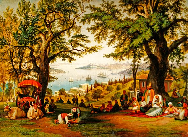 Eine Versammlung über dem Goldenen Horn von Hubert Sattler