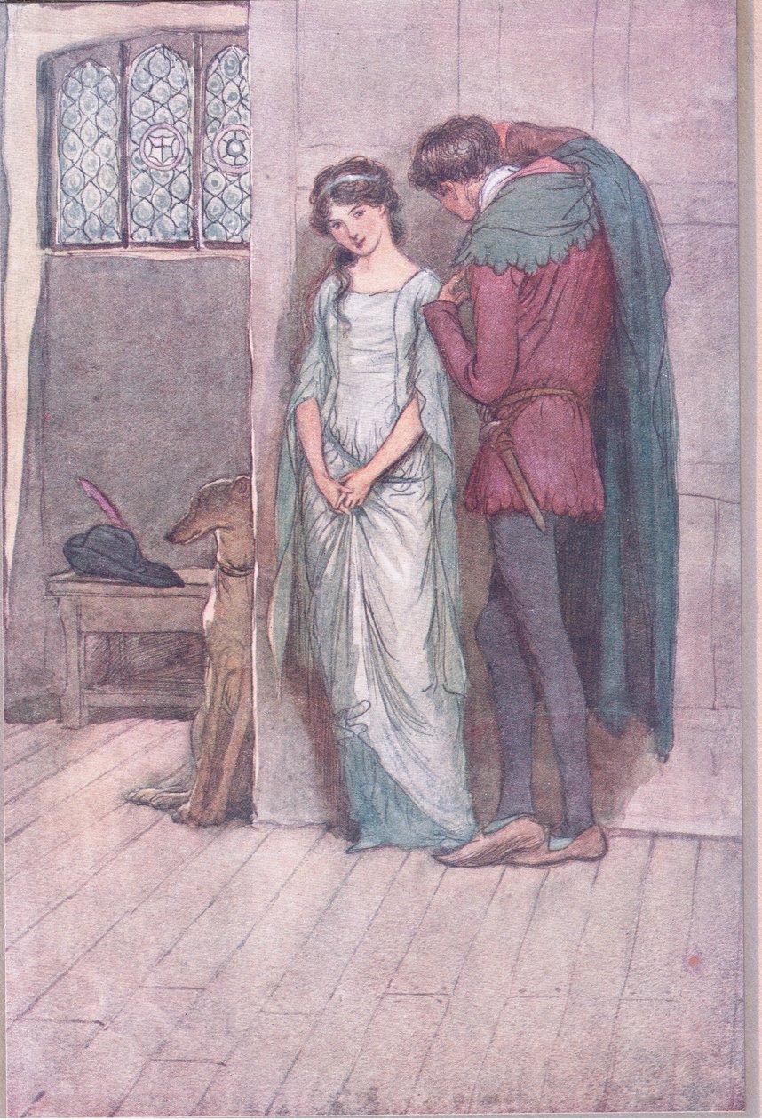Und es ist der wahre Reichtum von dir selbst, den ich jetzt anstrebe, Illustration aus Die lustigen Weiber von Windsor, 1910 von Hugh Thomson