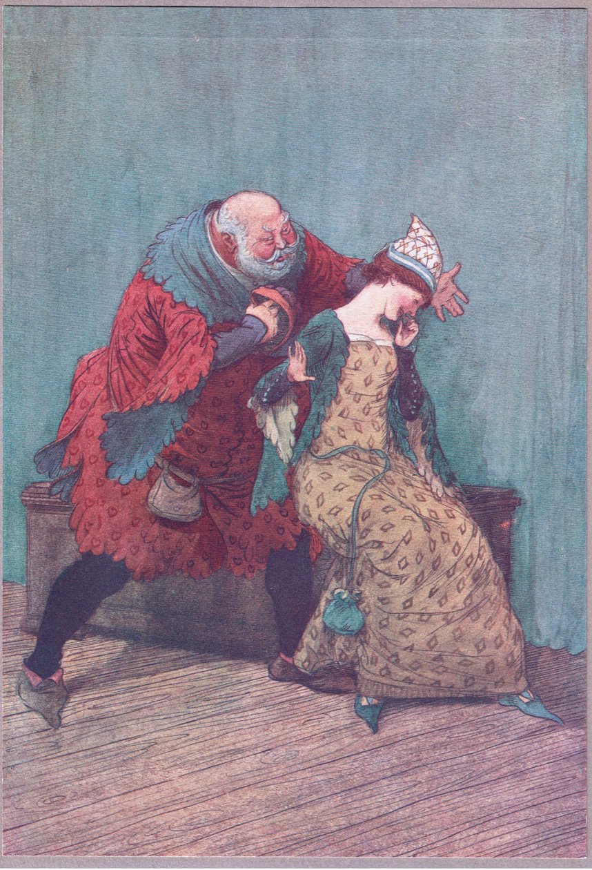 Ich kann nicht lügen, und sie sagen, du bist dies und das wie viele dieser lispelnden Weißdornknospen, Illustration aus Die lustigen Weiber von Windsor, 1910 von Hugh Thomson