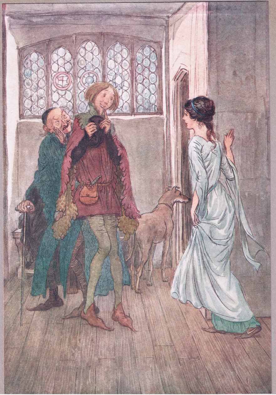 Ich hatte einen Vater, Frau Anne: Mein Onkel kann Ihnen gute Witze über ihn erzählen, Illustration aus Die lustigen Weiber von Windsor, 1910 von Hugh Thomson