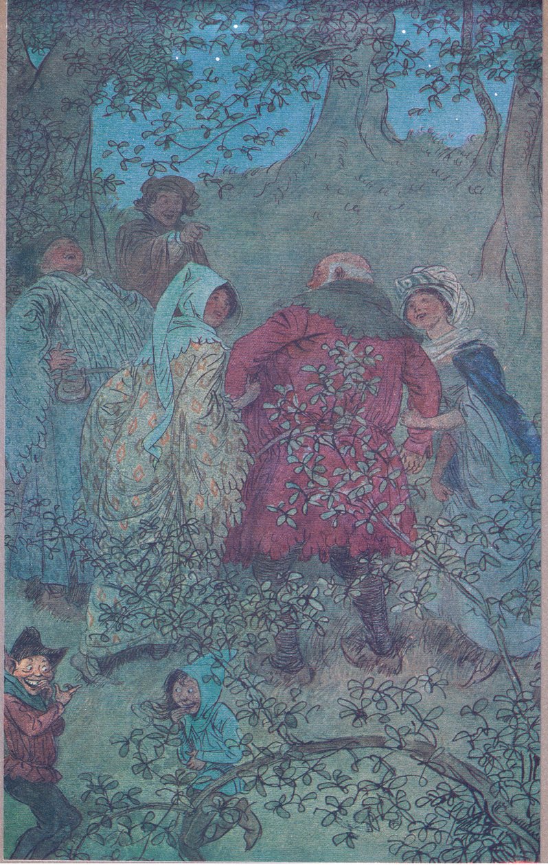 Nun, guter Sir John, wie leben Ihre Windsor-Frauen, Illustration aus Die lustigen Weiber von Windsor, 1910 von Hugh Thomson