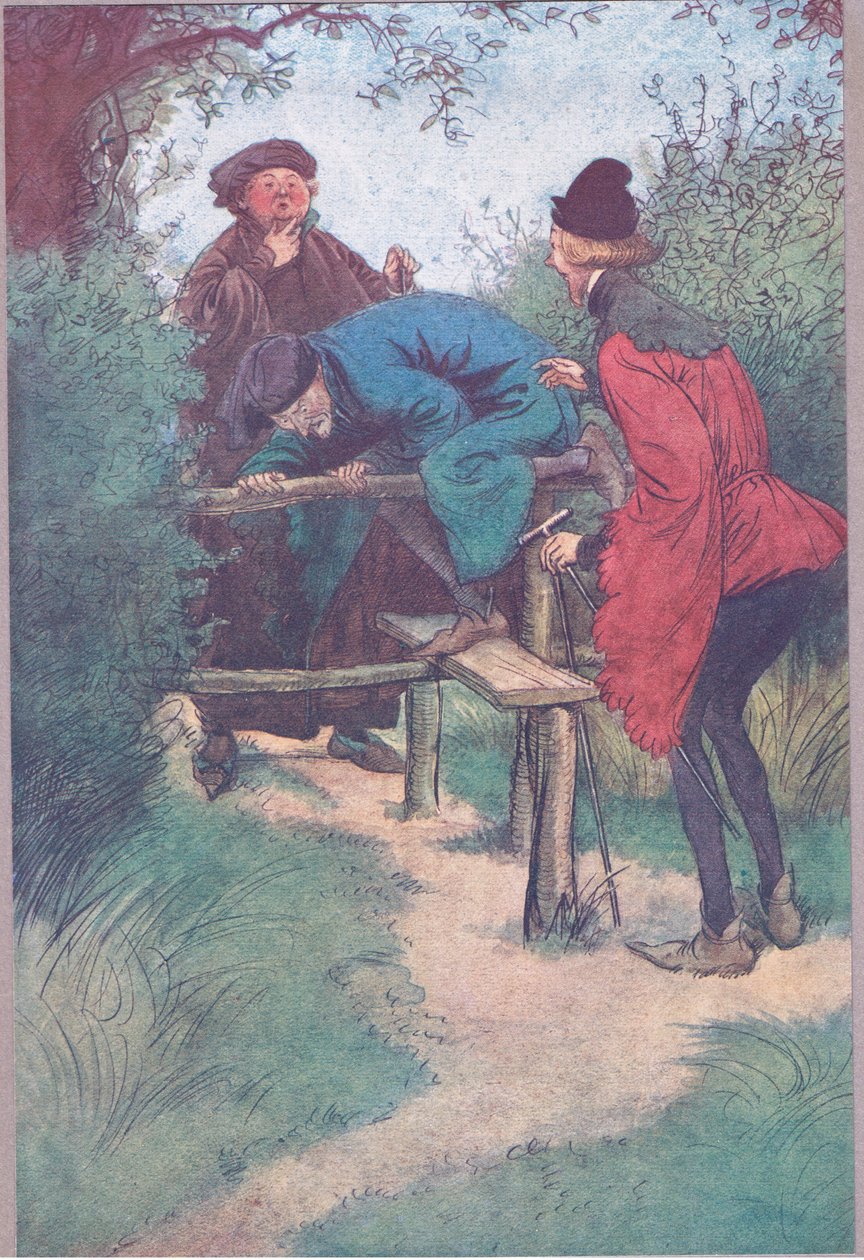 Da kommt mein Meister, Herr Shallow und ein anderer Herr aus Frogmore, Illustration aus Die lustigen Weiber von Windsor, 1910 von Hugh Thomson