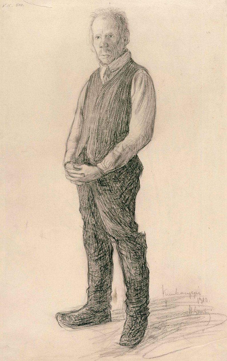 Ein Bauer steht von Hugo Simberg