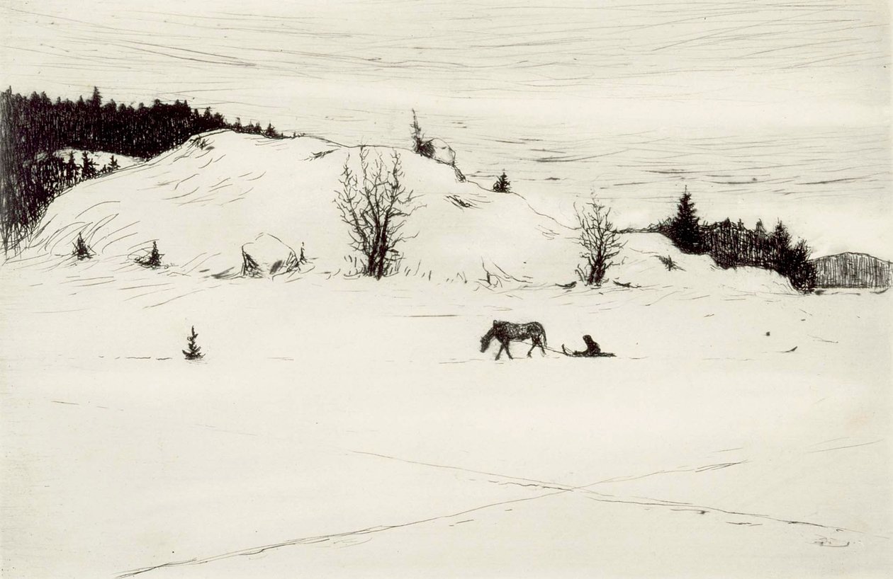 Winterstraße II von Hugo Simberg