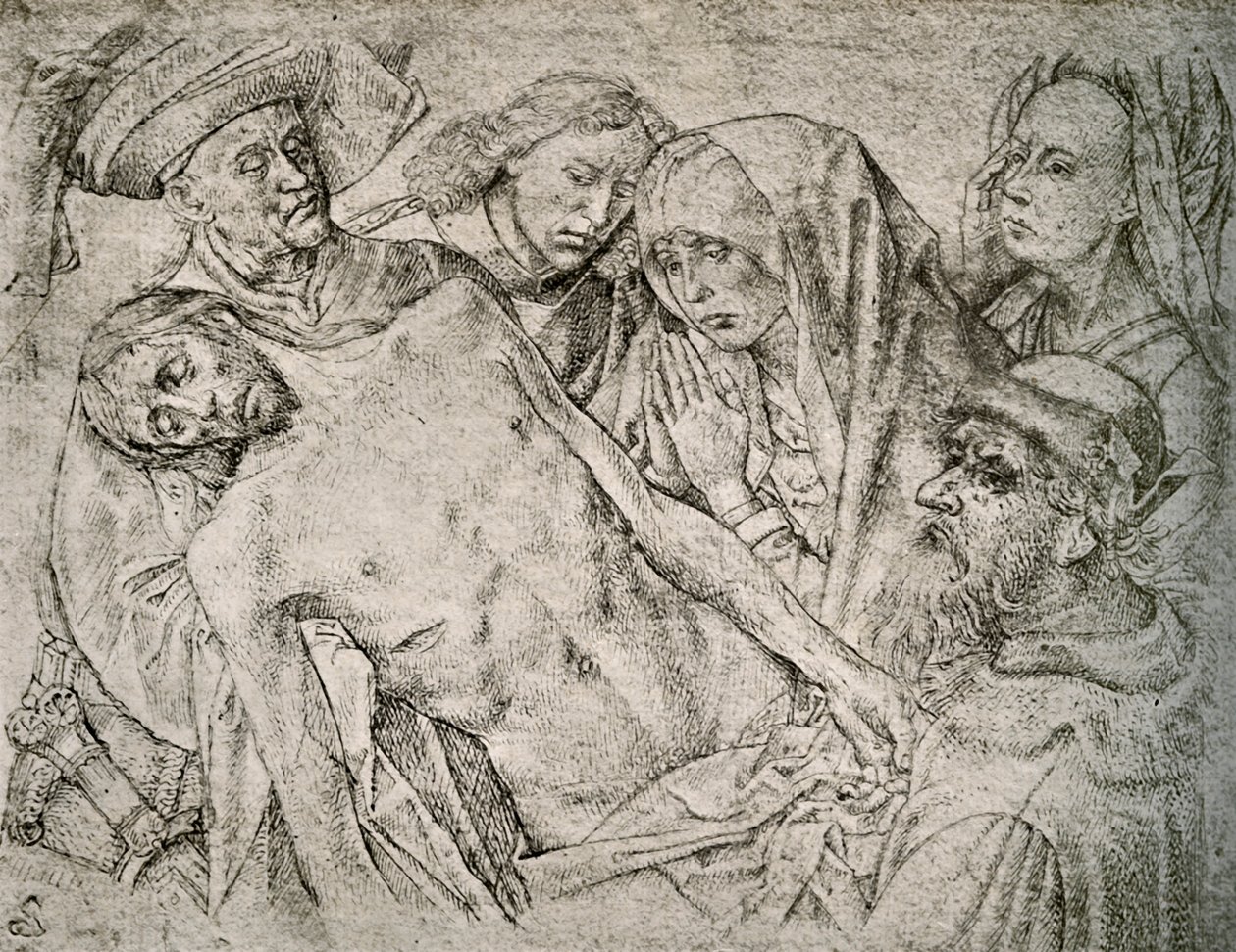 Zeichnung nach der Kreuzabnahme von Hugo van der Goes