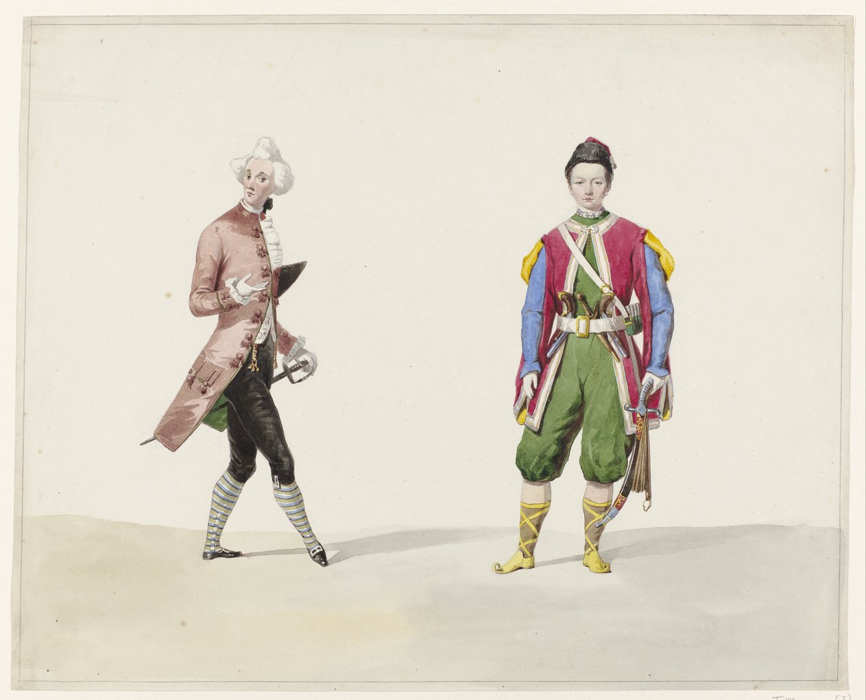 Zwei Männer in historischem Kostüm, 1841 von Huib van Hove Bz