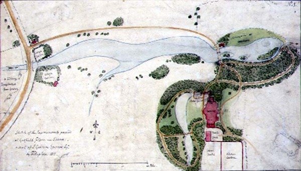 Ein Gartenplan für Gosfield Place, Essex von Humphry Repton