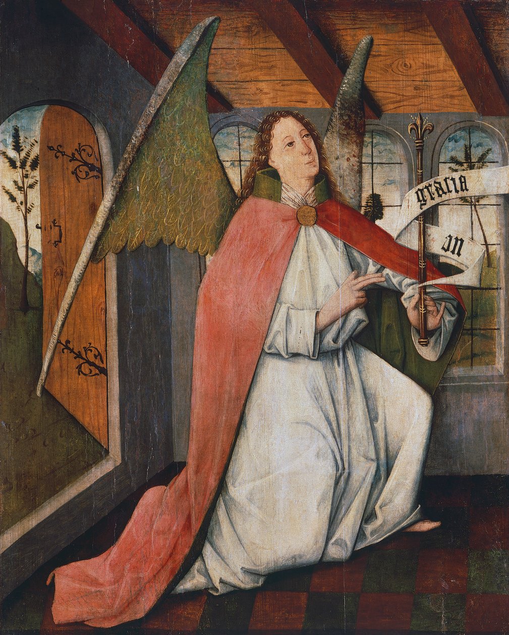 Erzengel Gabriel, Detail aus der Verkündigung von Hungarian School