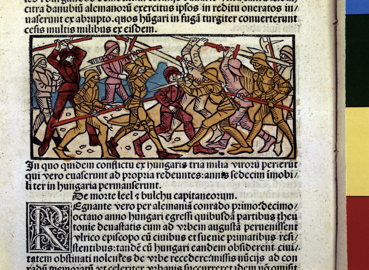 MAGIARS Kampf: Illustration aus dem Buch "Chronik von Ungarn" von Hungarian School