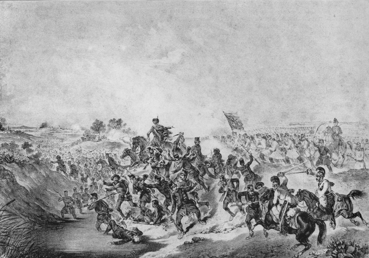 Die Schlacht von Temesvar während der ungarischen Revolution von 1848-49, 9. August 1849, 1849 von Hungarian School