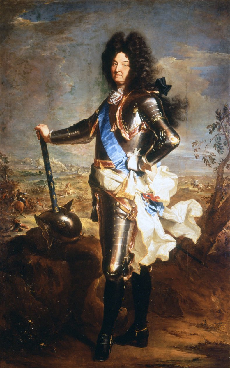 Porträt von Ludwig XIV., der Sonnenkönig (1638-1715). Öl von Hyacinthe Rigaud, ernannt zum Porträtmaler des Königs. von Hyacinthe Francois Rigaud