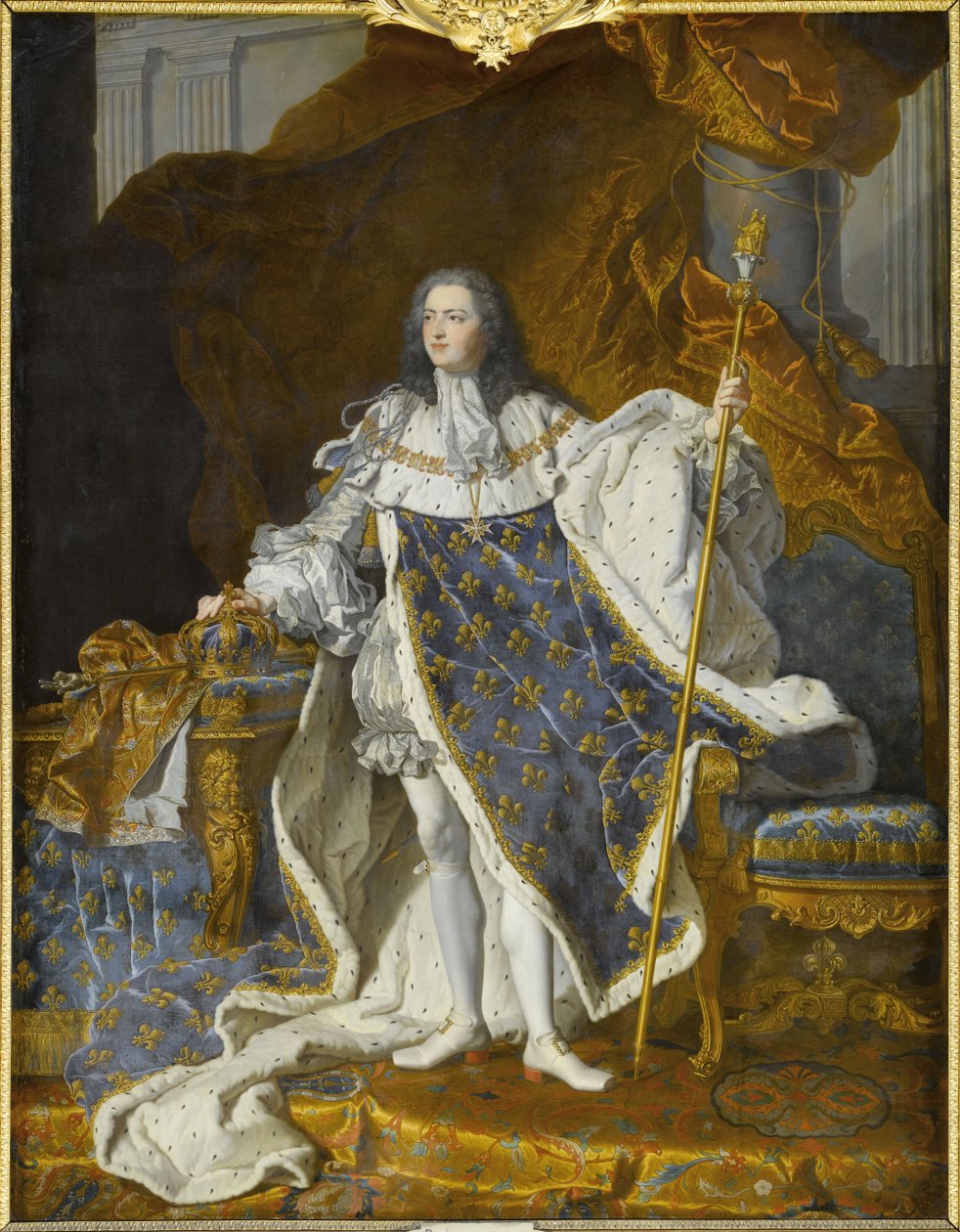 Porträt von Ludwig XV. in seiner königlichen Tracht von Hyacinthe François Honoré Rigaud