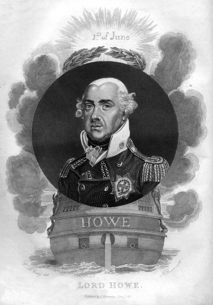 Admiral Richard Howe, 1. Earl Howe, 1726-1799, englischer Admiral, 1816 von I. Brown