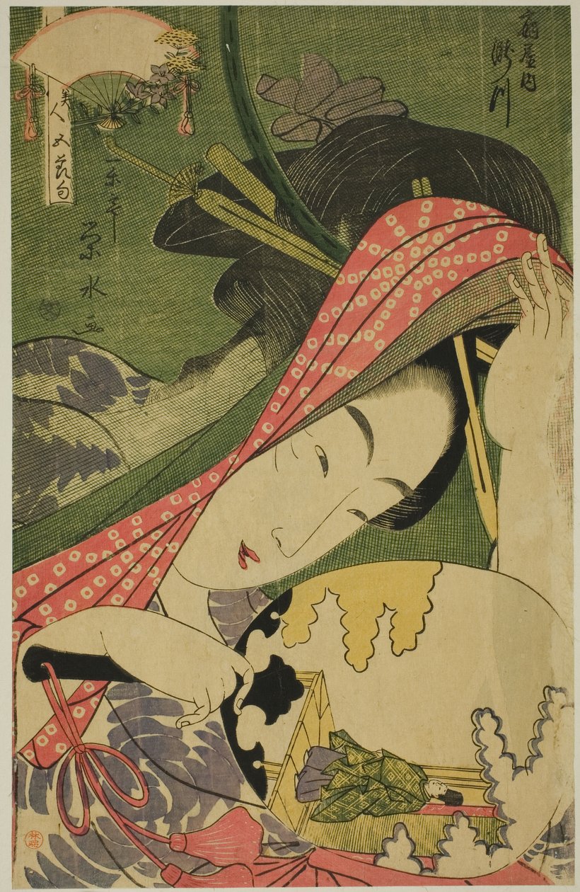 Die Kurtisane Takigawa vom Ogiya, aus der Serie "Schönheiten der fünf Feste (Bijin gosekku)" von Ichirakutei Eisui