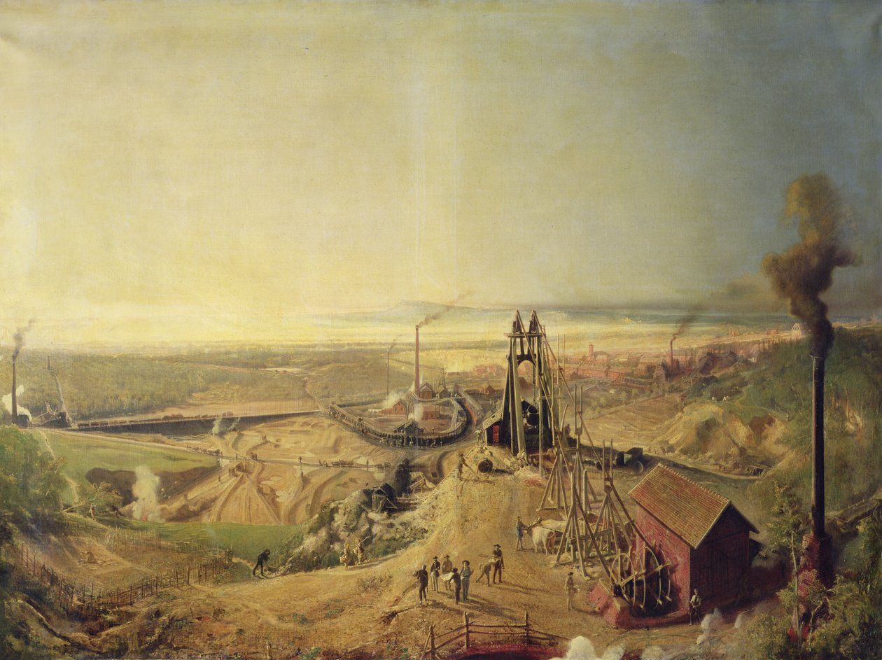 Kohleminen und Tonbrüche in Montchanin von Ignace Francois Bonhomme
