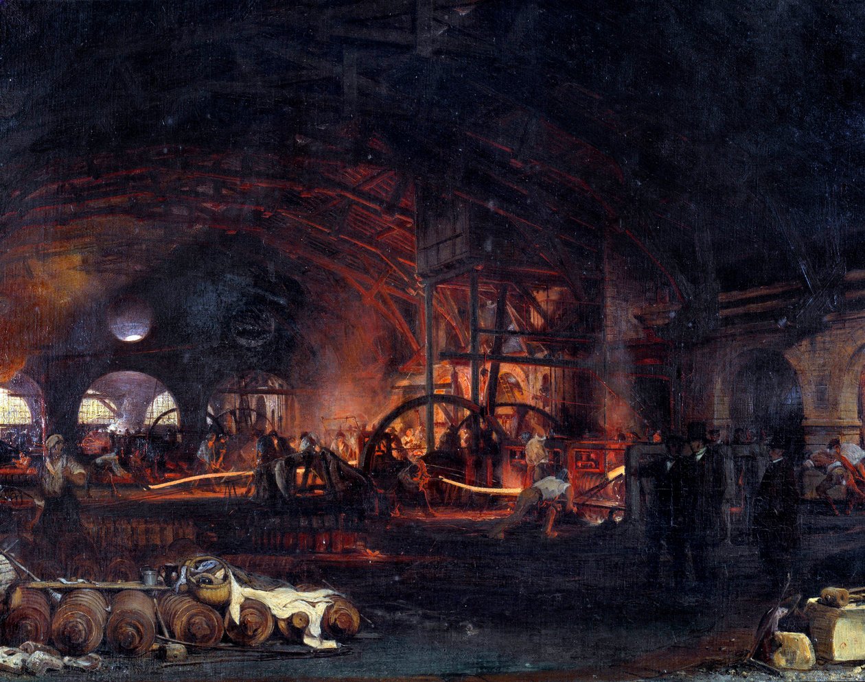 Industrielle Revolution: „La grande forge de Fourchambault“ (Detail) von Ignace Francois Bonhomme