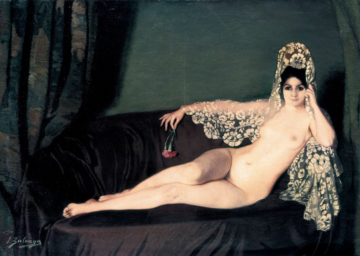„Weiblicher Akt“ - Porträt der Gräfin Anna Prinzessin Brancoveanu (Brancovan) von Ignacio Zuloaga y Zabaleta
