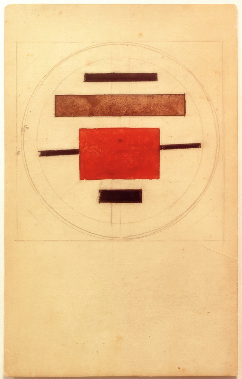 Entwurf einer suprematistischen Bemalung für Porzellan von Ilja Grigorewitsch Tschaschnik