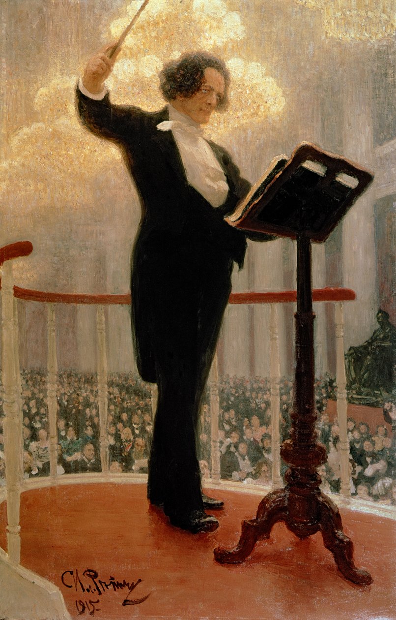 Porträt des russischen Komponisten Anton Grigorjewitsch Rubinstein (1829-1894), 1915 von Ilya Efimovich Repin