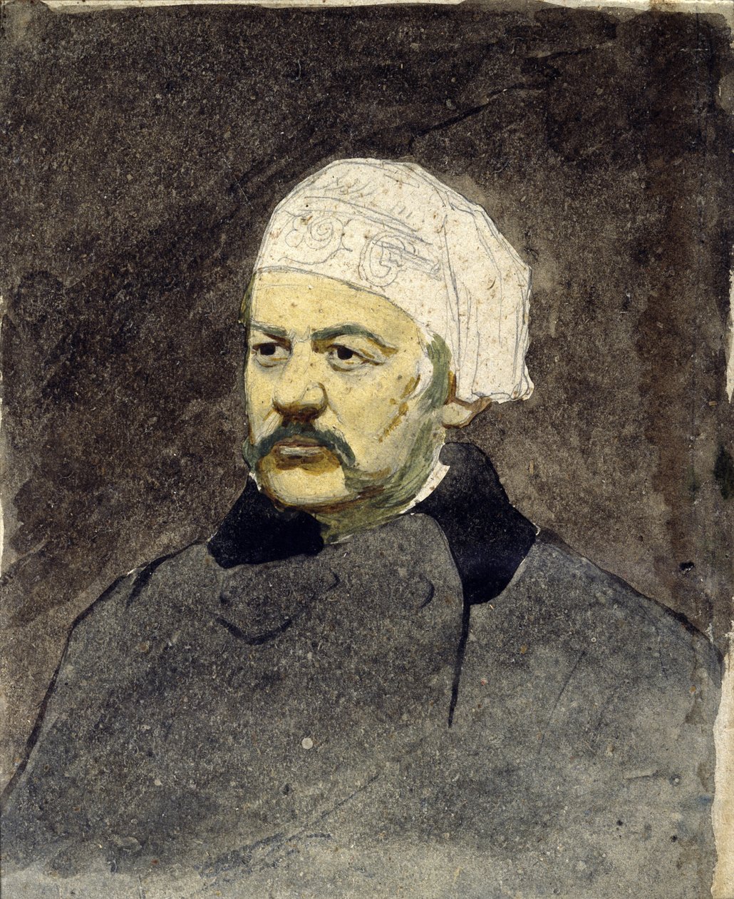 Porträt des russischen Komponisten Michail Iwanowitsch Glinka (1804-1857) - Gemälde von Ilja Jefimowitsch Repin (1844-1930), Aquarell auf Karton, um 1870 - I. Repin Memorial Museum Penates, bei Sankt Petersburg (Russland) von Ilya Efimovich Repin