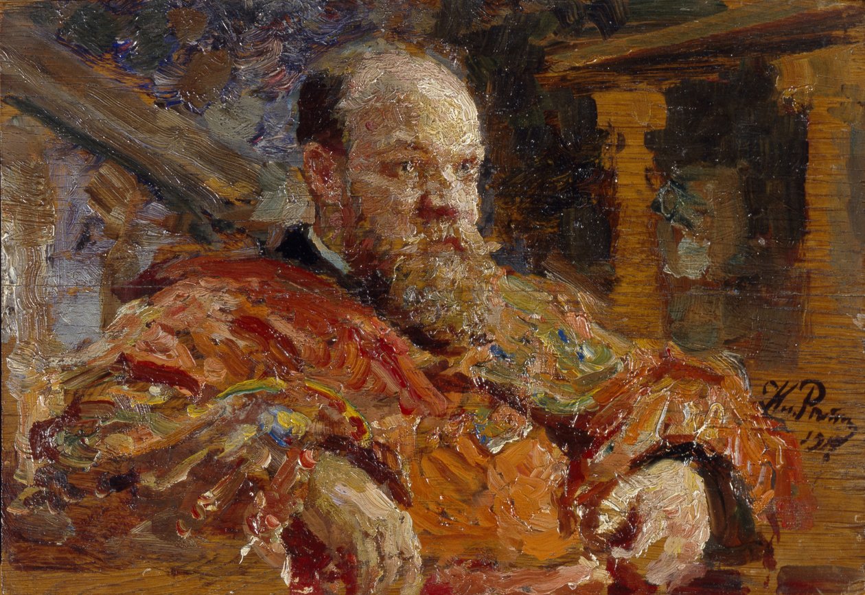 Porträt von Pavel Viktorovich Delarov 1851-1913, 1910 von Ilya Efimovich Repin