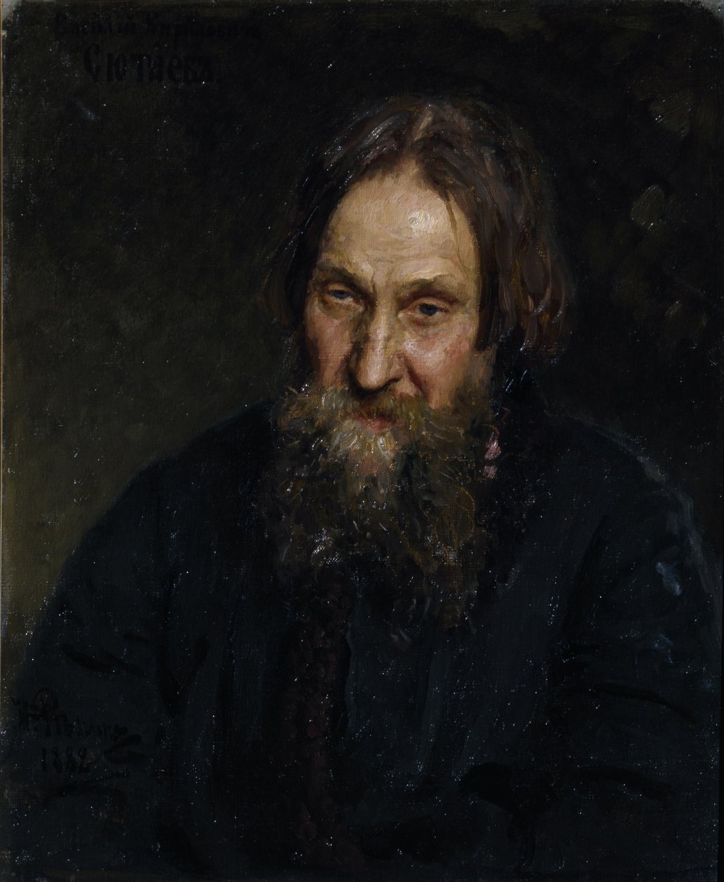Porträt von Vasily Kirillovich Syutayev 1819-1892, 1882 von Ilya Efimovich Repin