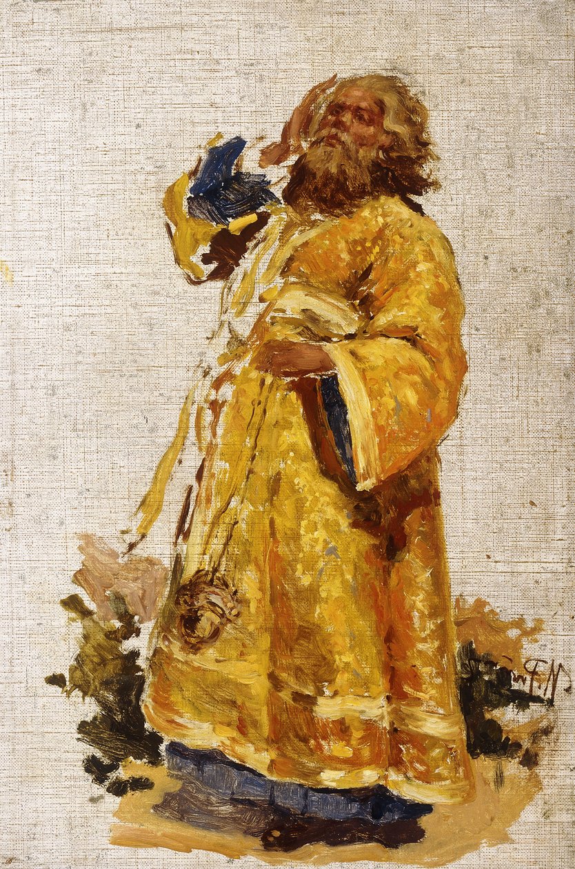 Studie des Diakons für das Gemälde "Die religiöse Prozession in der Provinz Kursk" von Ilya Efimovich Repin