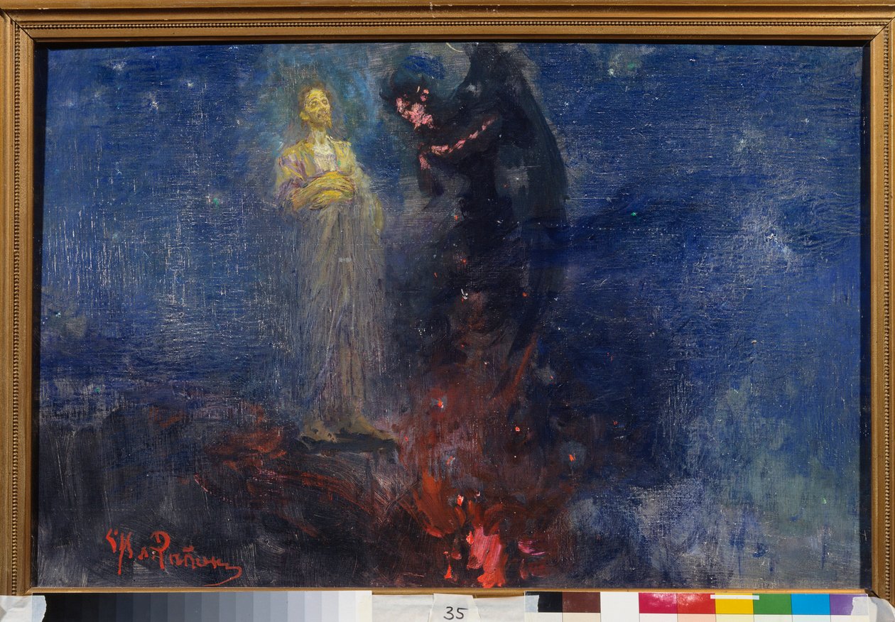 Weiche von mir, Satan! von Ilya Efimovich Repin: Kunstdruck