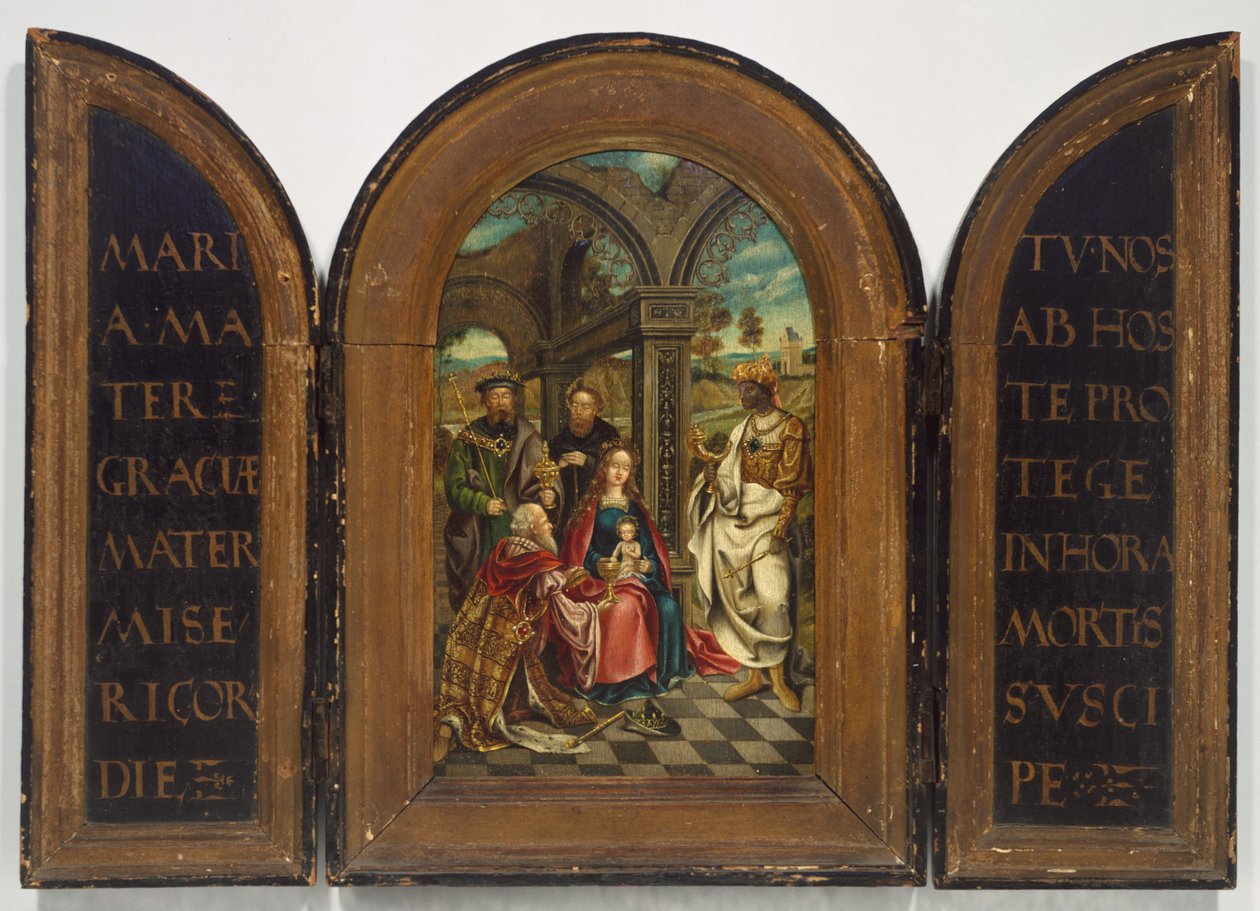 Anbetung der Heiligen Drei Könige, wahrscheinlich 17. Jahrhundert von Imitator of Netherlandish
