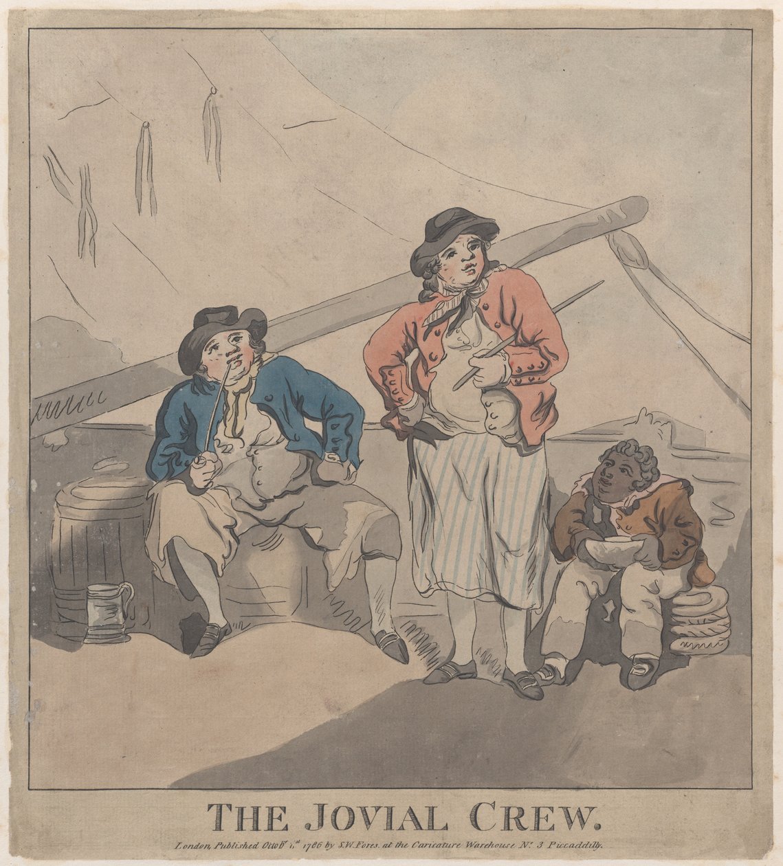 Die fröhliche Crew, 1. Oktober 1786 von Imitator of Thomas Rowlandson.