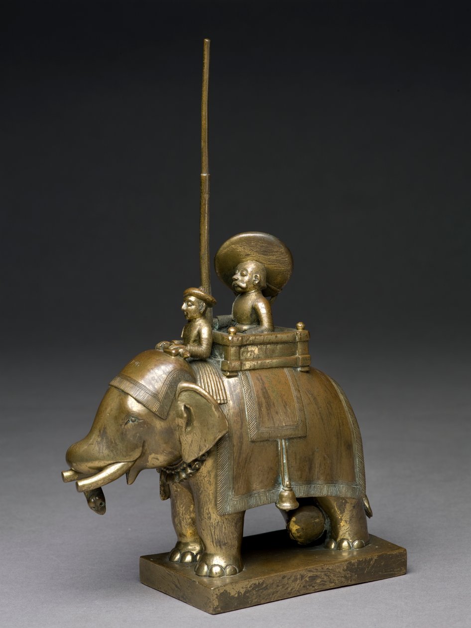 Ein Offizier auf einem Elefanten reitend, 1795 von Indian School