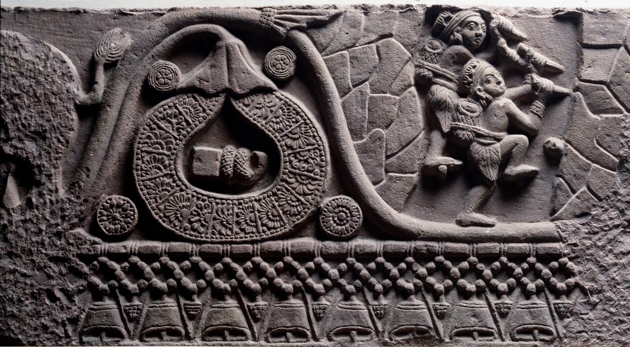 Bau einer Höhle (Relief auf dem Baruth-Stupa) von Indian School