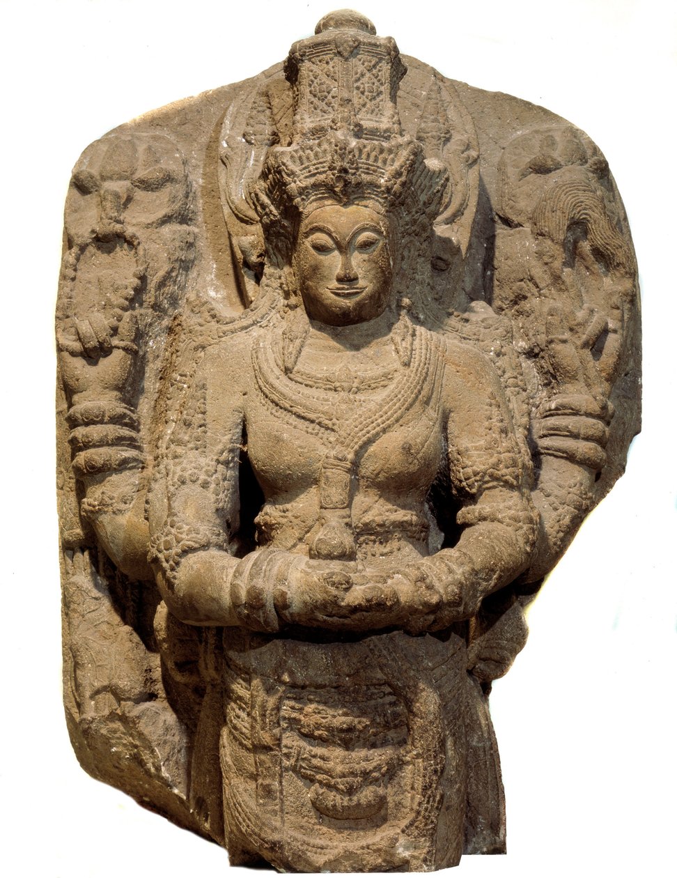 Hinduismus: Stele der Göttin Devi gewidmet. 15. Jahrhundert. Von der Insel Java von Indian School