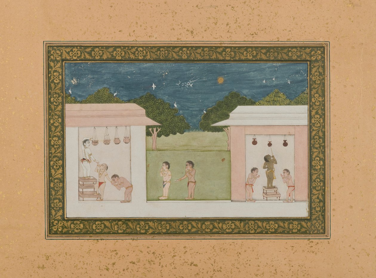 Krishna stiehlt Quark, ca. 1775 von Indian School