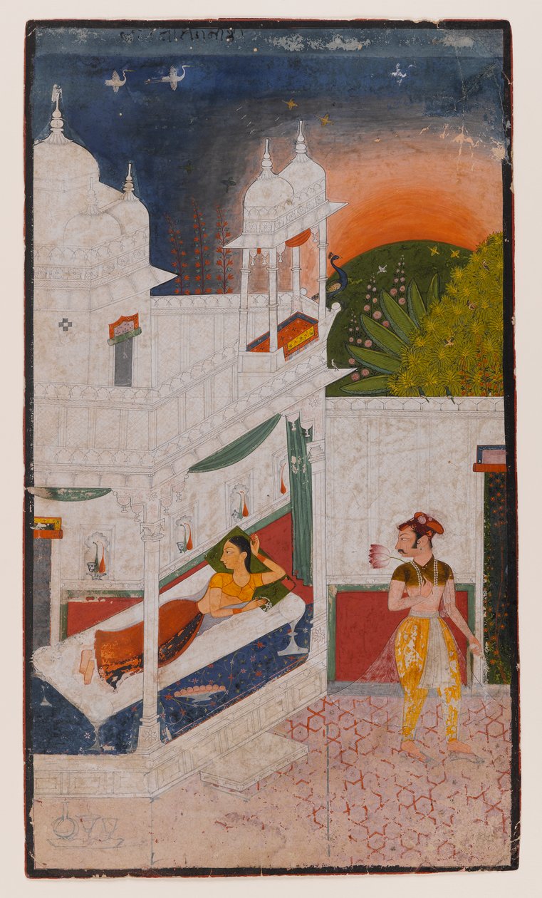 Lalita Ragini, Seite aus einer verstreuten Ragamala-Serie, ca. 1640 von Indian School