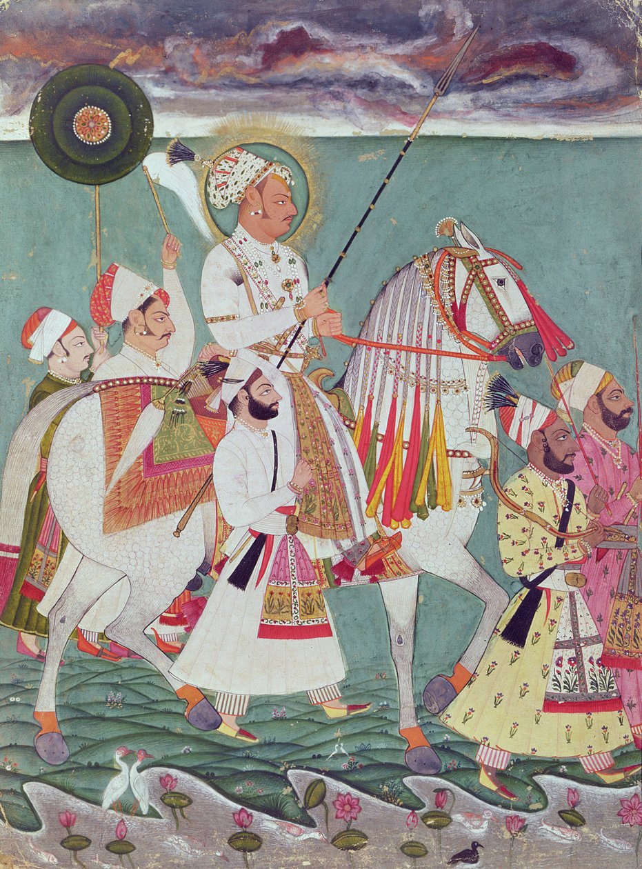 Porträt von Maharajah Ajit Singh von Jodhpur (1678-1724) von Indian School