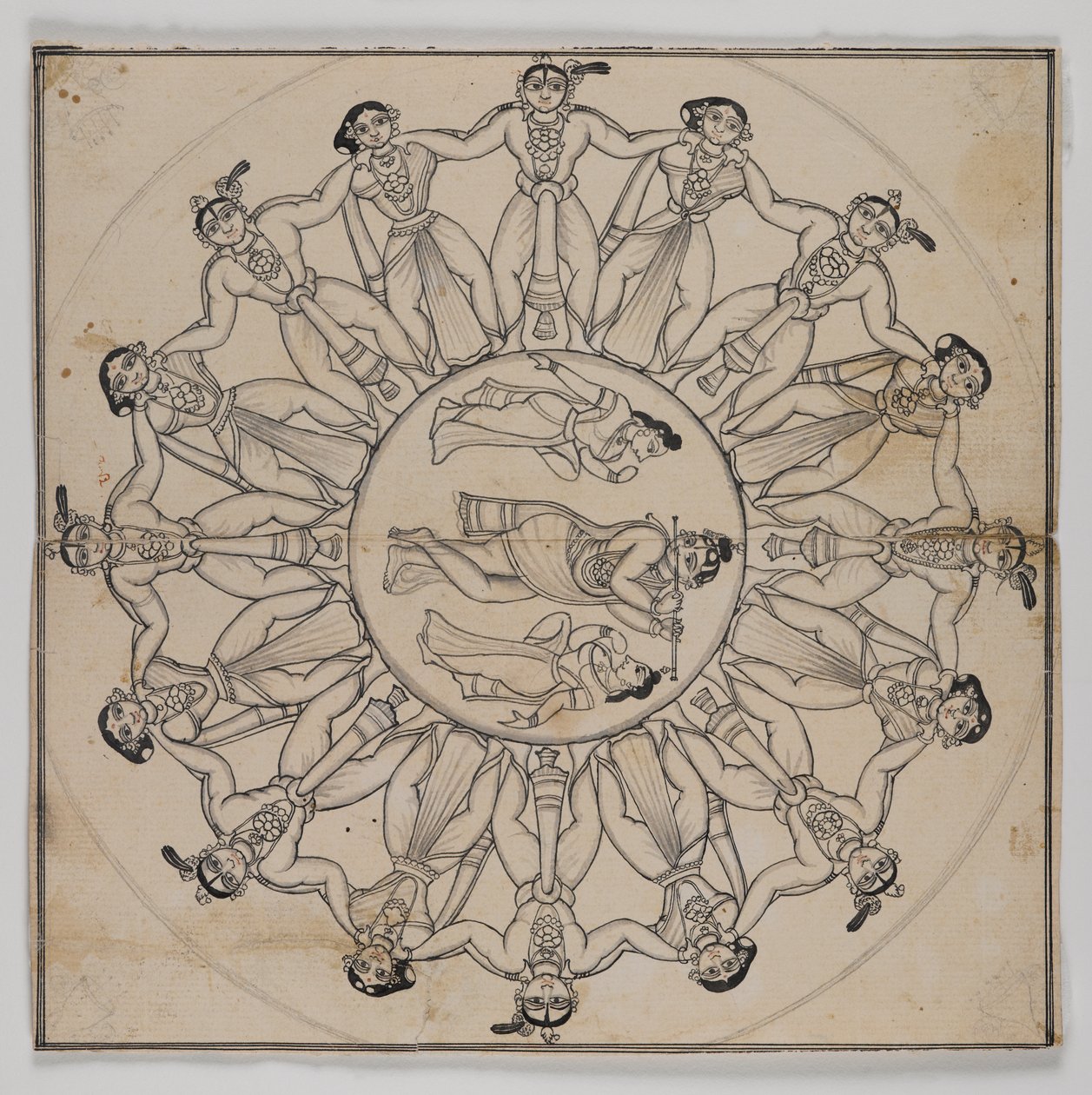 Rasa-lila (Zeichnung) von Indian School