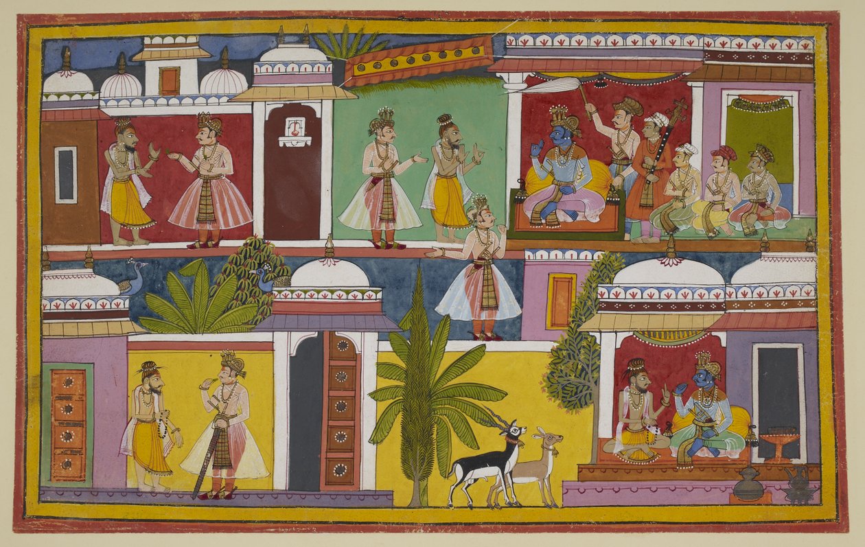 Rama erfährt von einem Asketen, dass er zu den Göttern aufsteigen kann, und stimmt einem privaten Gespräch mit ihm zu von Indian School