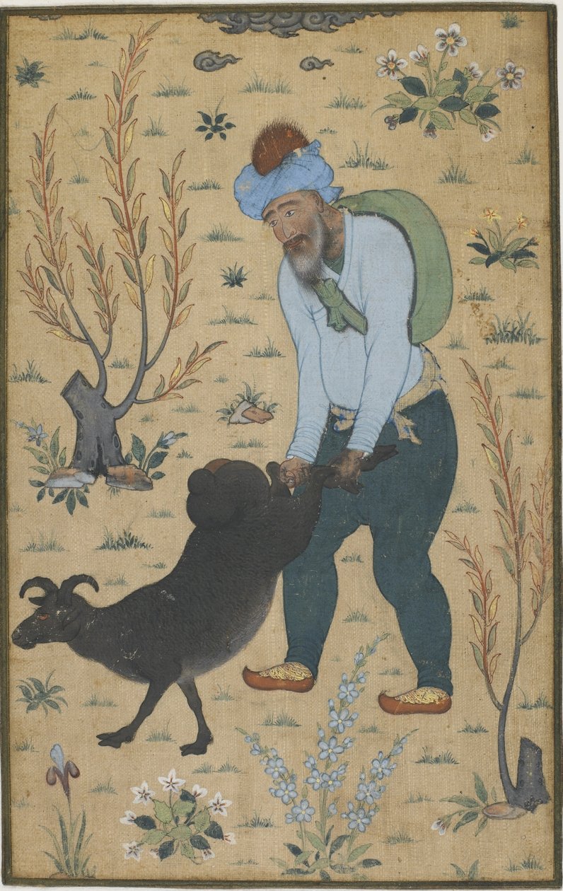 Hirte und Ziege, Mogul-Dynastie von Indian School
