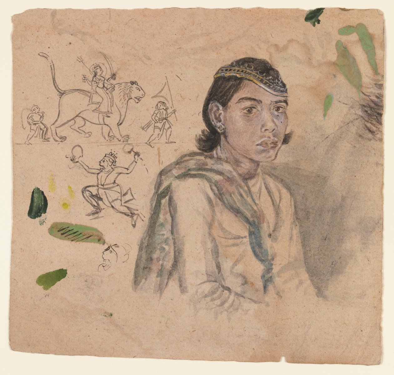 Studie eines Jugendlichen, ca. 1800 von Indian School