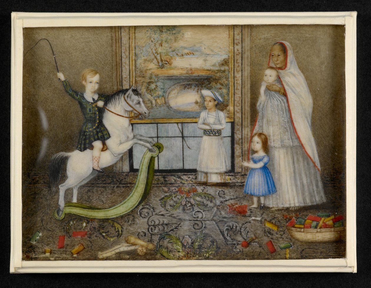 Die Kinder von Sir John und Lady Login mit ihrer Ayah und indischem Spielkameraden, ca. 1846 von Indian School