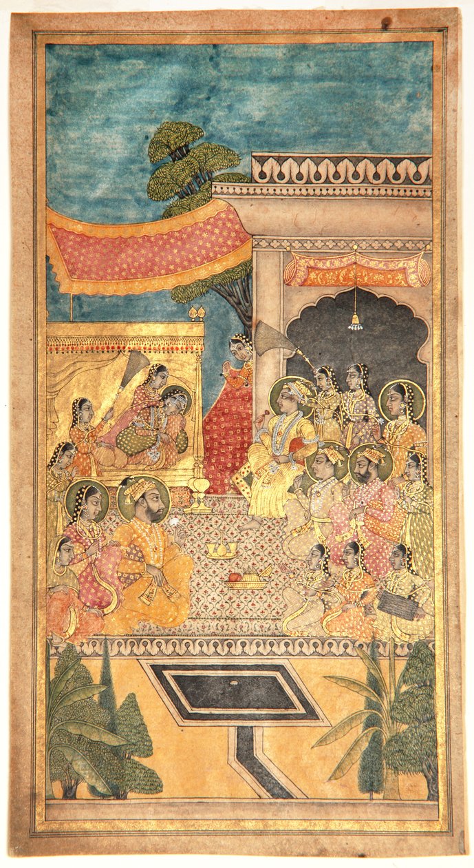 Die Hochzeit von Tana Shah in der Jalwa-Zeremonie, 1679 von Indian School