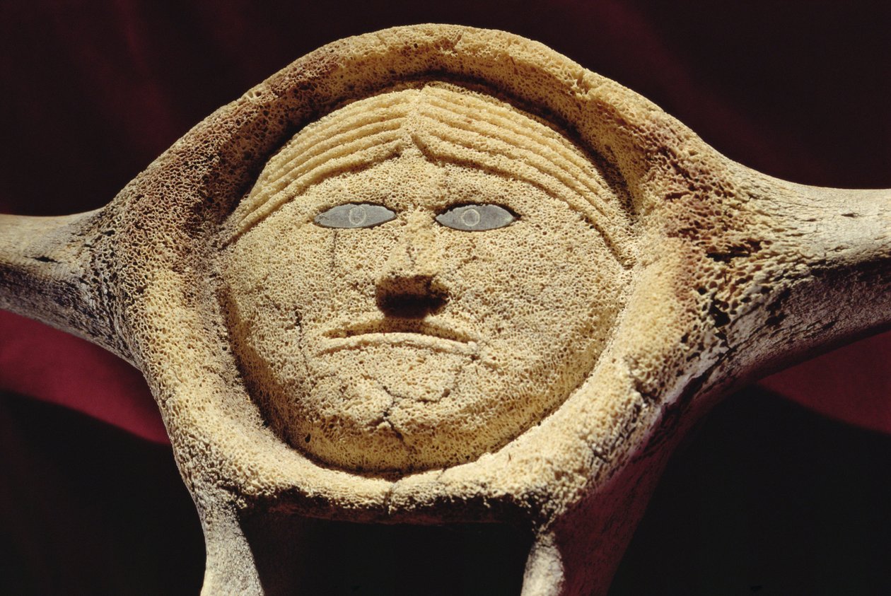 Januskopf, von Cape Dorset (Walwirbel) von Inuit School