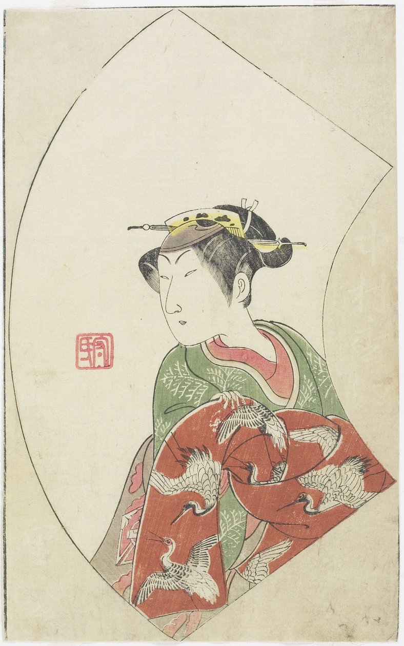 Der Schauspieler Nakamuta Matsue als Riko, 1770 von Ippitsusai Bunchō