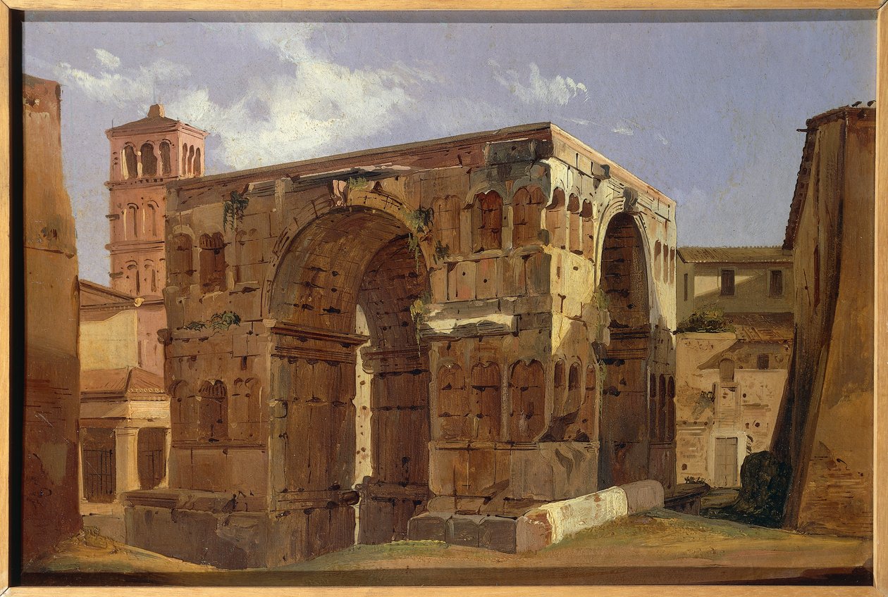 Bogen des Janus am Fuß der Via Velabro von Ippolito Caffi von Ippolito Caffi