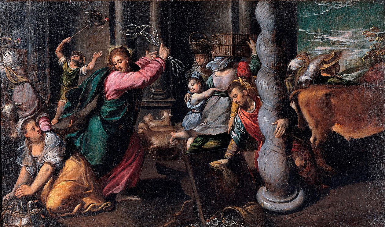 Christus vertreibt die Geldwechsler aus dem Tempel von Ippolito Scarcella