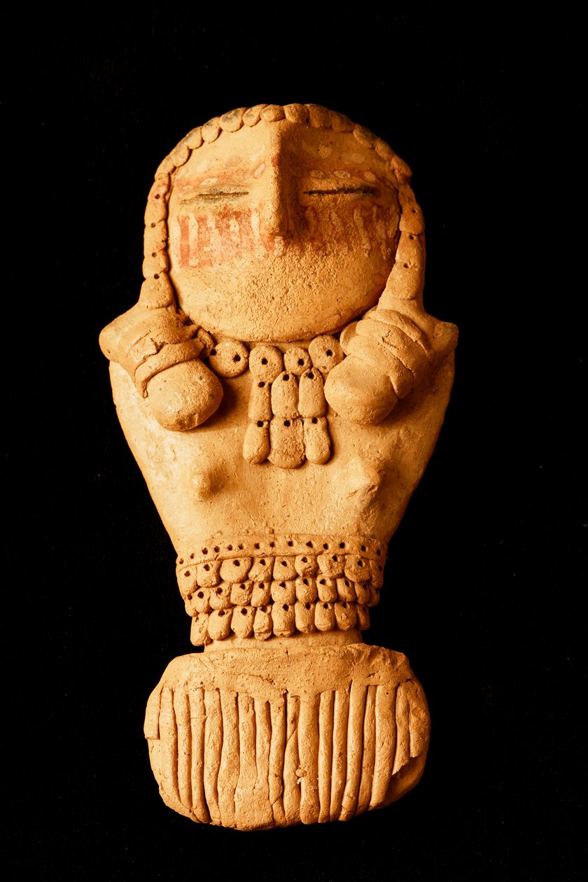 Im College of Eastern Utah Prehistoric Museum in Price, Utah die Fremont-Ära Pilling-Figuren, gefunden in der Nähe von Range Creek von Clarence Pilling im Jahr 1950 von Ira Block