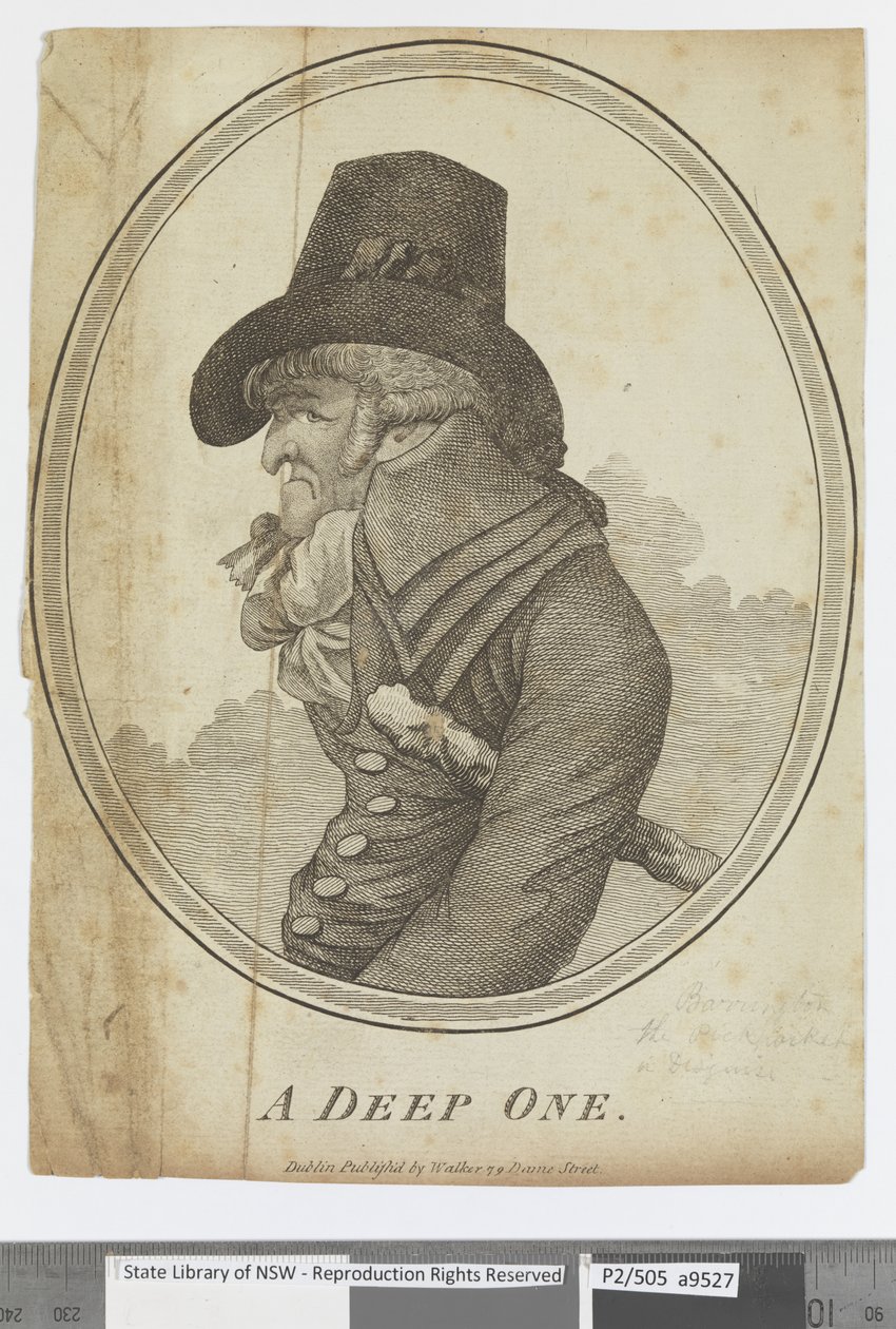 Ein Tiefer (Porträt von George Barrington) von Irish School